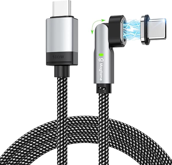 Cabo de Carregamento Magnético Enrolável SuperCalla / Baseus USB-C 100W em Silicone Anti-Nós (1,8 m)