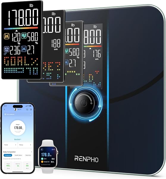 Balança Inteligente de Bioimpedância Withings Body / Renpho Elis 1 com Ecrã de Vidro Temperado ITO