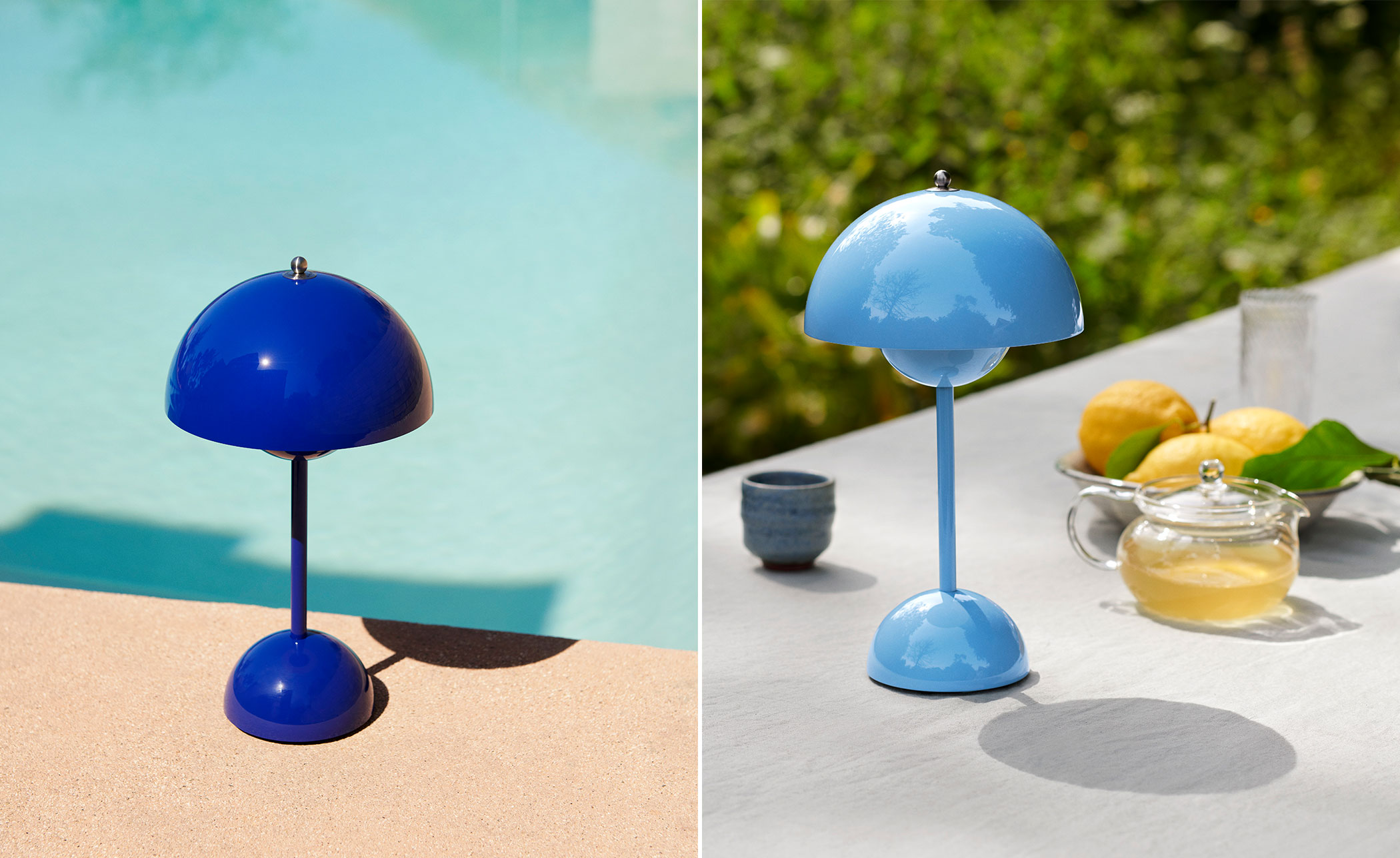 Candeeiro de Mesa Nórdico Flowerpot VP9 / Cogumelo Bauhaus em Policarbonato e Metal Recarregável