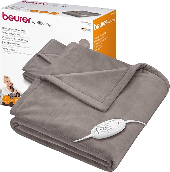 Manta Elétrica de Sofá Aquecida Medisana / Beurer HD 75 Cosy em Velo Super-Macio (6 Temperaturas)