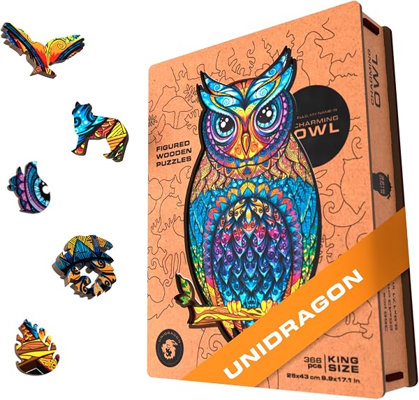 Puzzle em Madeira Cortado a Laser Unidragon / Wentworth (Peças em Forma de Animais e Mandalas)