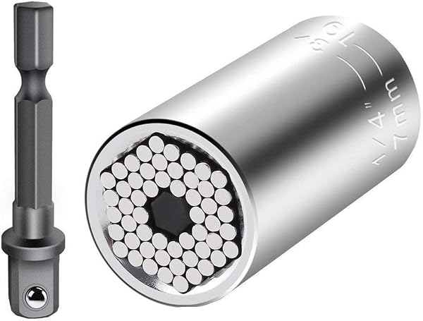 Chave Universal de Bolso Grip / Soquete Adaptável Gator Grip (7 a 19 mm) com 54 Pinos de Aço Retráteis