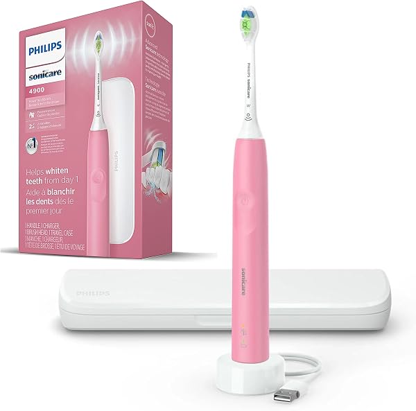 Escova Elétrica Oral-B Pro 3 / Philips Sonicare 4100 Edição Preta com Sensor de Pressão e Mala